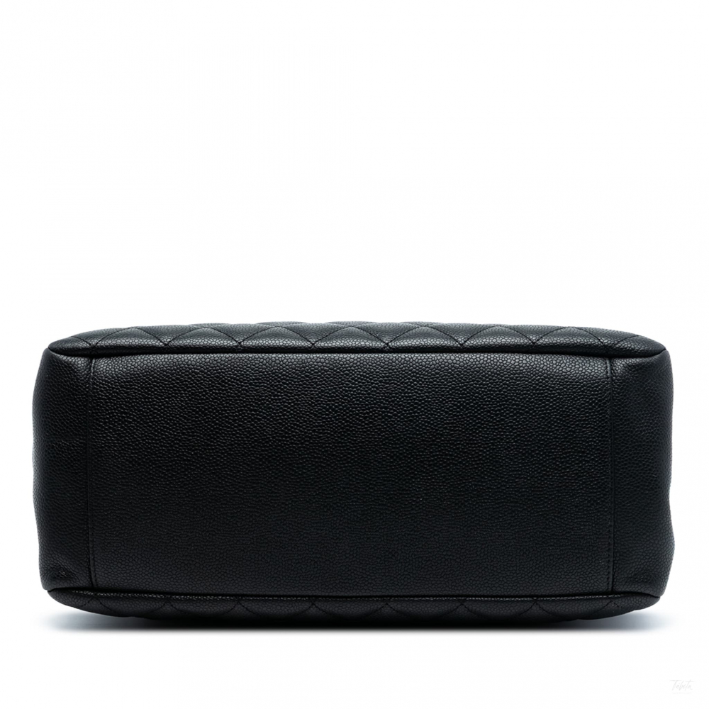 Chanel GST Quilted Caviar Leather Shopper Bag Black