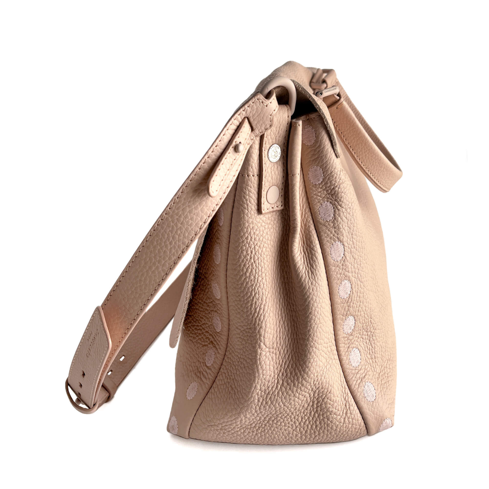 Zanellato Postina Medium Leather 2-Ways Messenger Shoulder Bag Pink