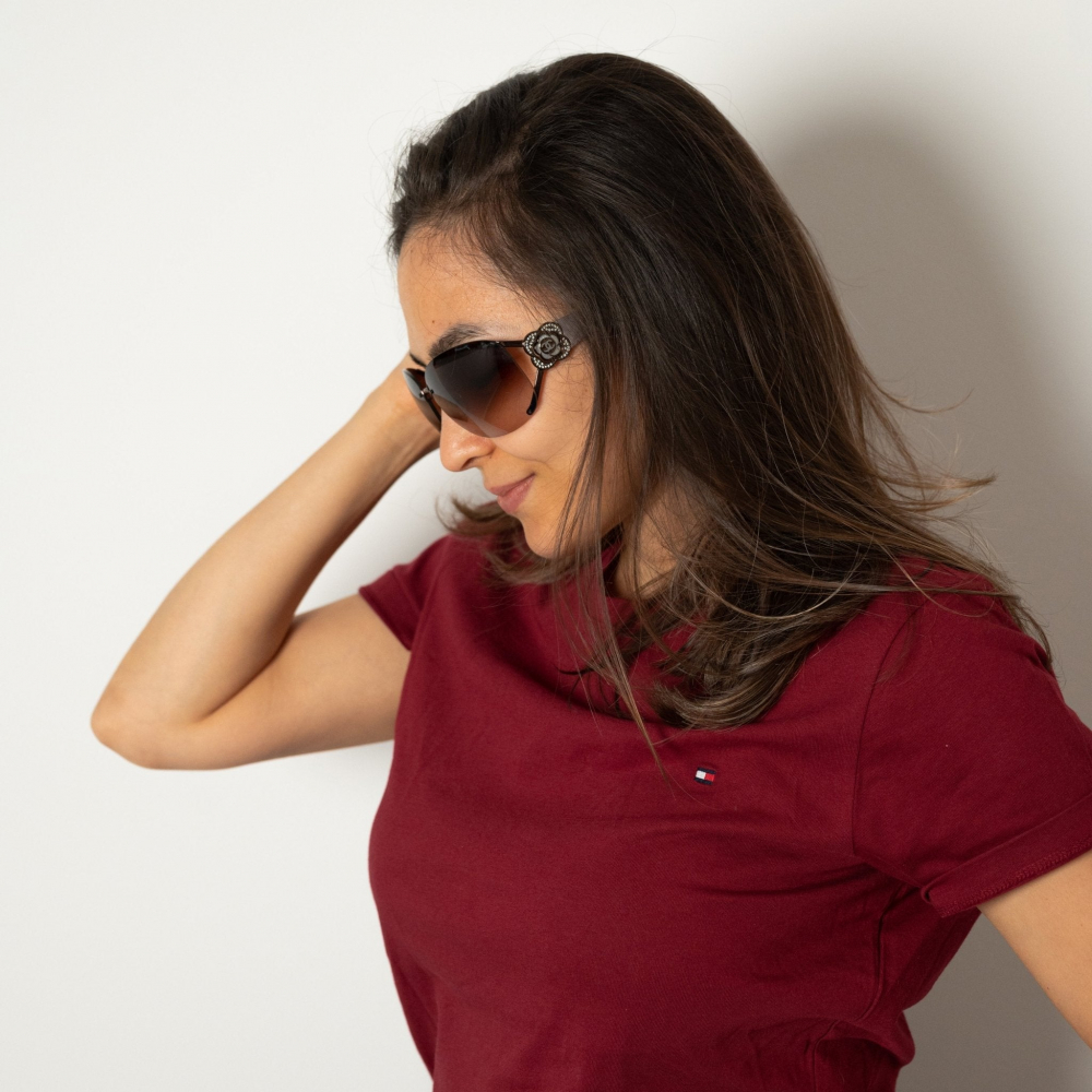 Chanel Camelia Shield Acetate Sunglasses Purple