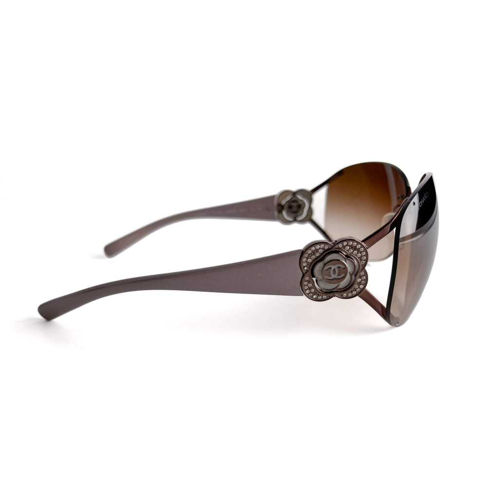 Chanel Camelia Shield Acetate Sunglasses Purple