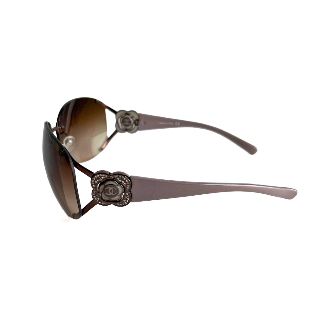 Chanel Camelia Shield Acetate Sunglasses Purple