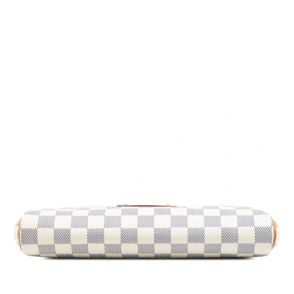 Louis Vuitton Eva Canvas Pouch Clutch Damier Azur