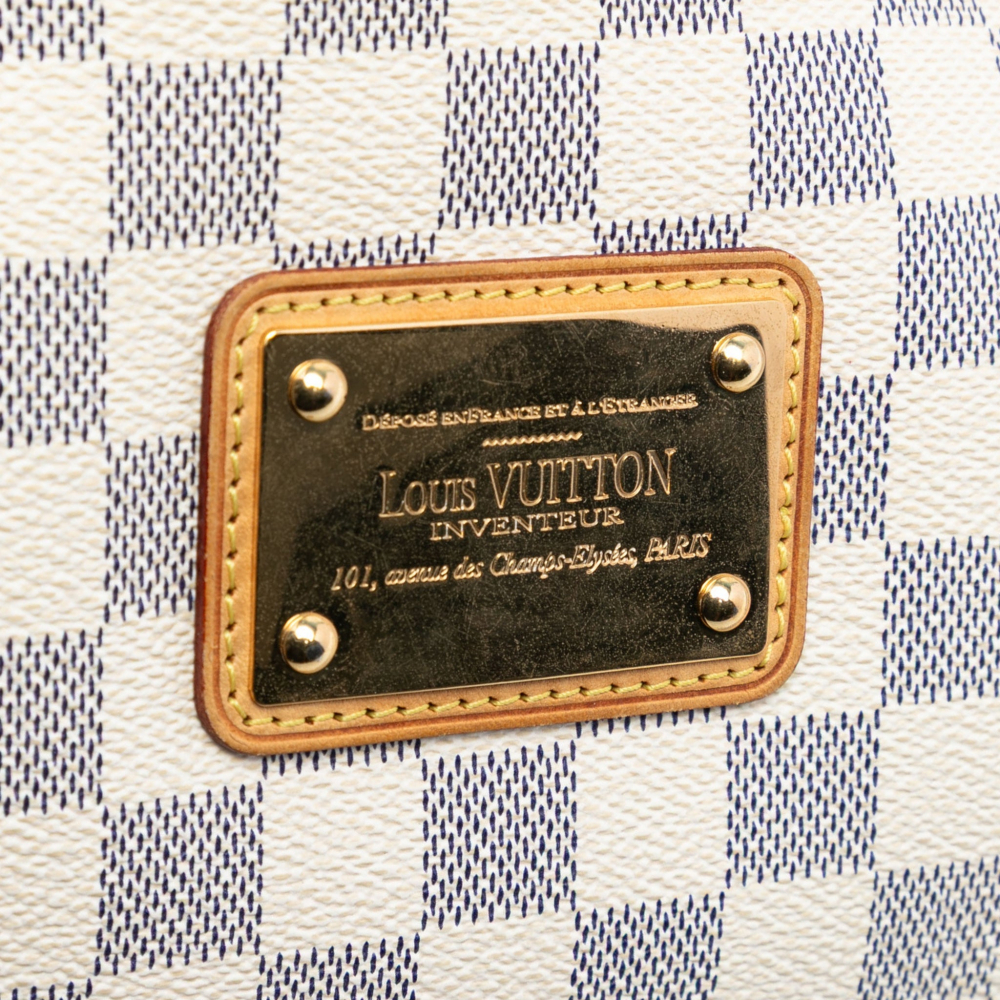 Louis Vuitton Eva Canvas Pouch Clutch Damier Azur
