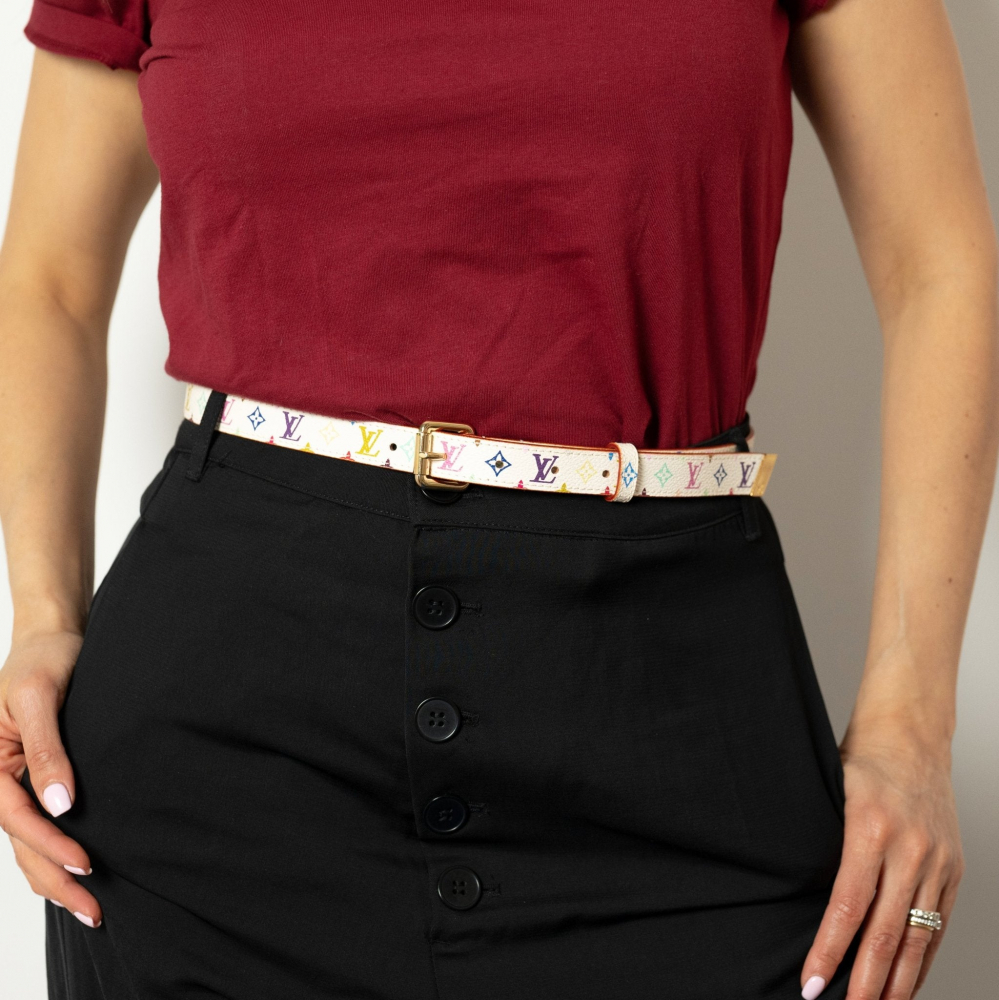 Louis Vuitton Thin Belt Murakami Canvas 80/32 Multicolor