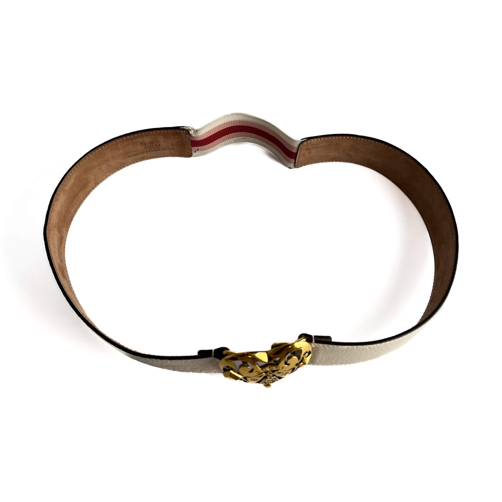 Gucci Hysteria Leather Wide Belt 80/32 White