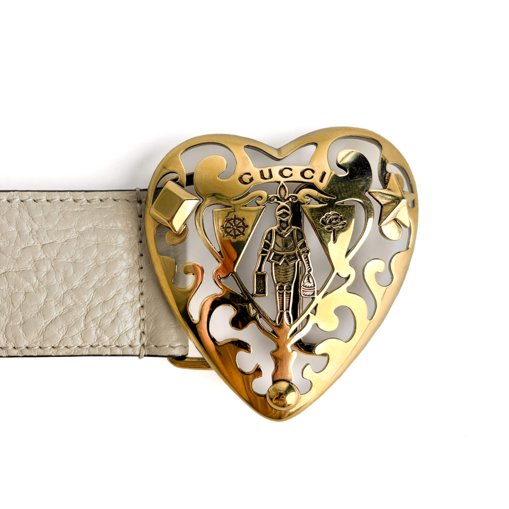 Gucci Hysteria Leather Wide Belt 80/32 White