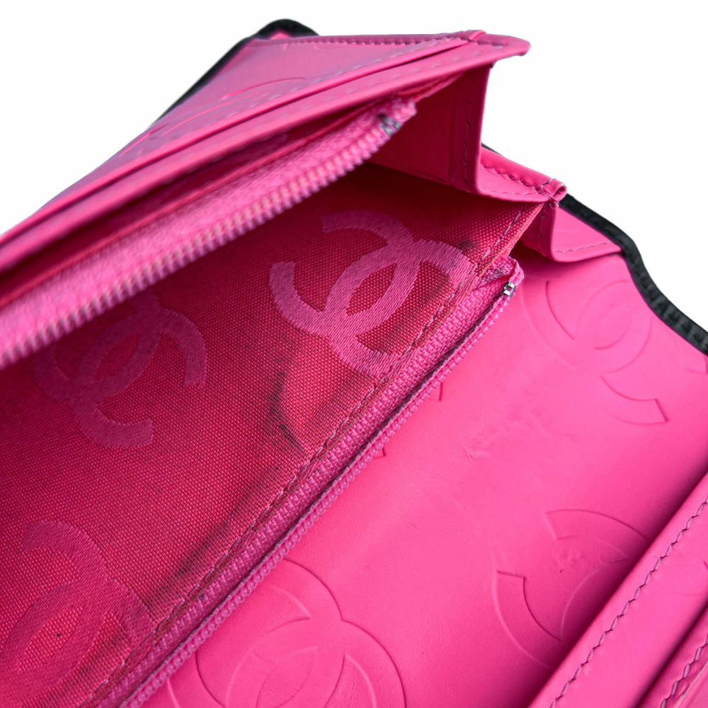 Chanel 31 Rue Cambon Lambskin Leather Matelassè Vertical Long Wallet Black