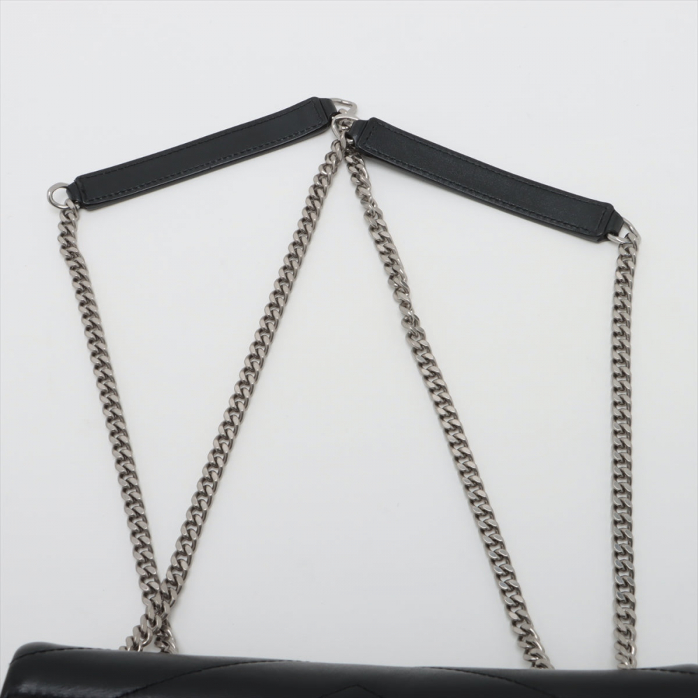 Saint Laurent Loulou Small Chevron Quited Leather 2-Ways Envelope Bag Black