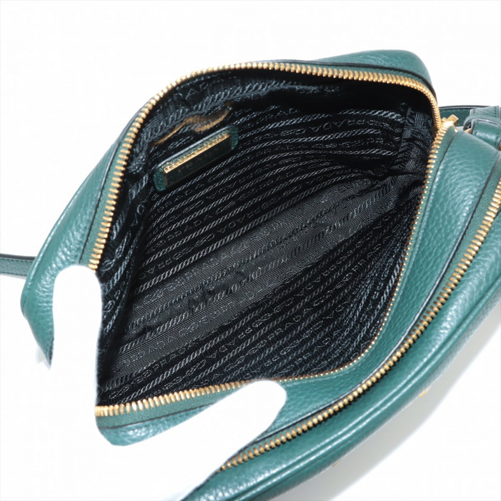 Prada Camera Shoulder Bag Daino Leather Green