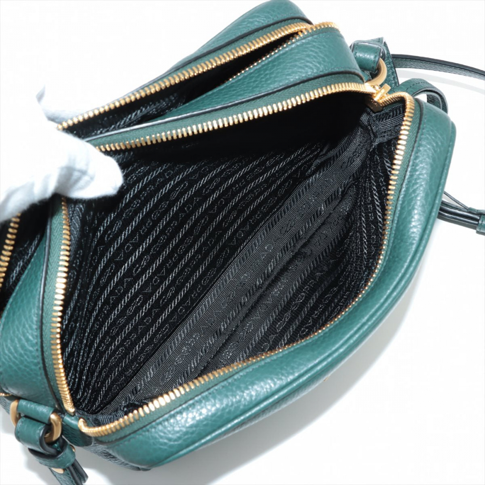 Prada Camera Shoulder Bag Daino Leather Green