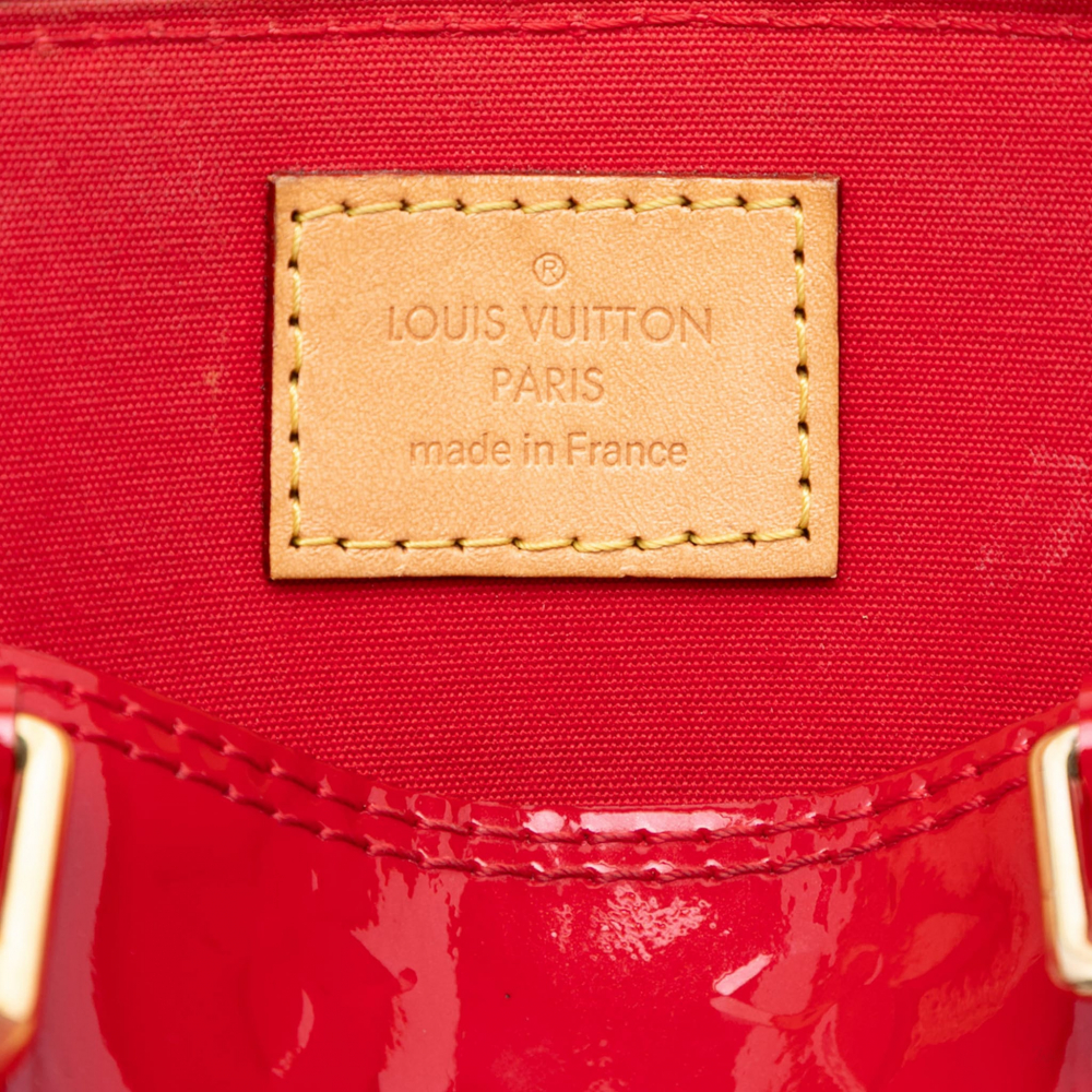 Louis Vuitton Alma BB Monogram Vernis Leather 2-Ways Top-handle Handbag Red