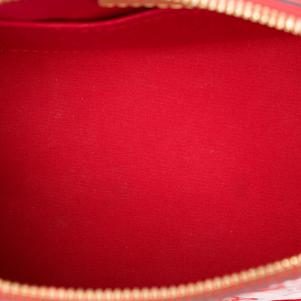 Louis Vuitton Alma BB Monogram Vernis Leather 2-Ways Top-handle Handbag Red