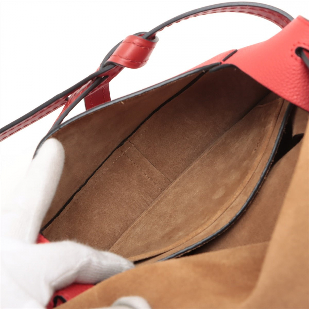 Loewe Gate Small Grained Calfskin Leather 2-Ways Satchel Bag Red