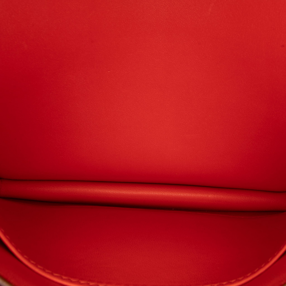 Hermès Constance 18 Tadelakt Leather Shoulder Bag Rouge Tomate