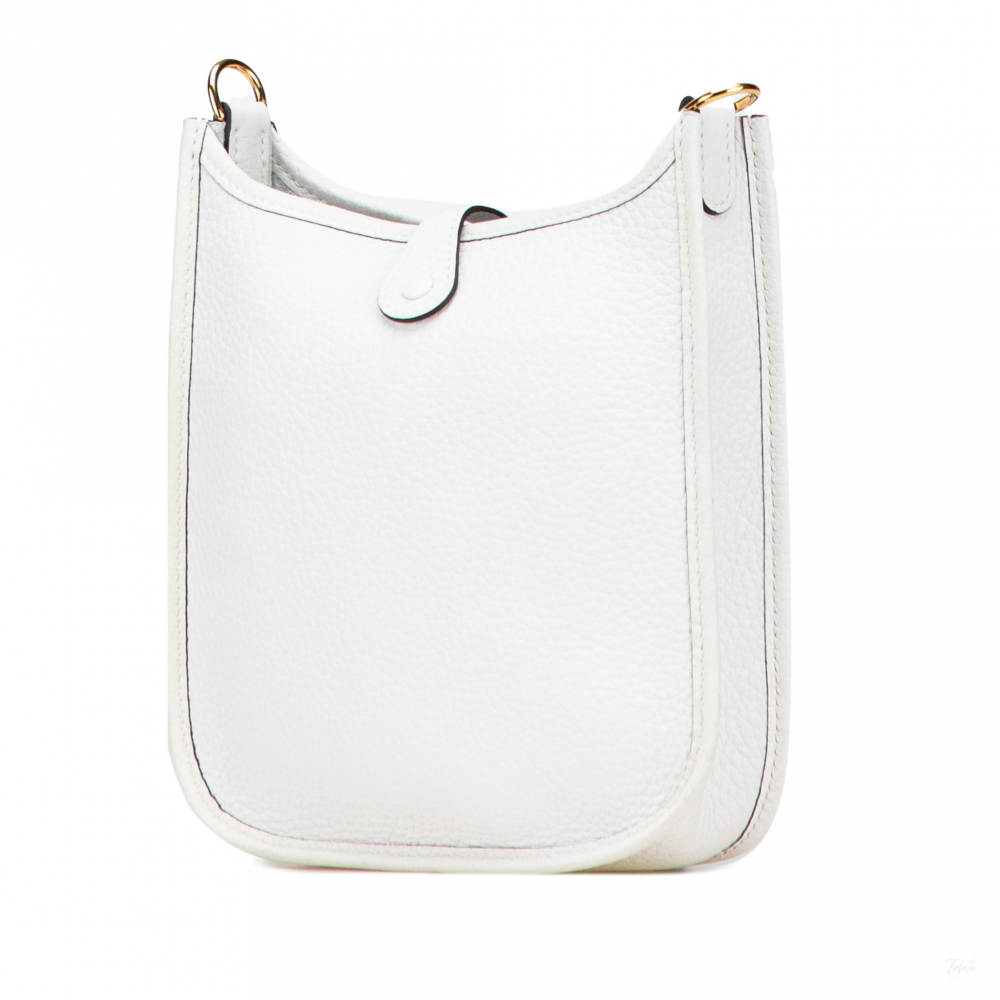 Hermès Evelyne 16 TPM Taurillon Clemence Leather Amazone Hobo Crossbody New White