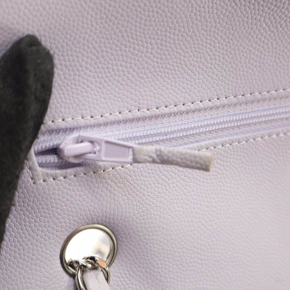 Chanel Classic Double Flap Small Caviar Leather Matelassè Shoulder Bag Purple