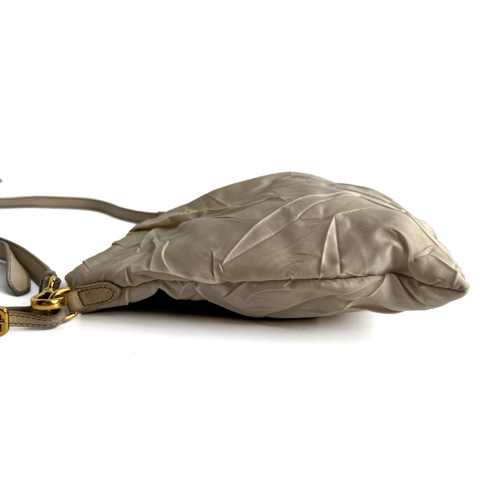 Prada Re-Edition Econyl Nylon Satchel Crossbody Desert Beige