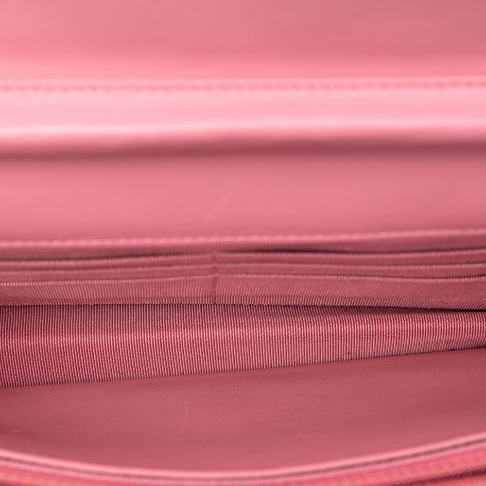 Chanel WOC Lambskin Leather Quilted Flap Crossbody Pink