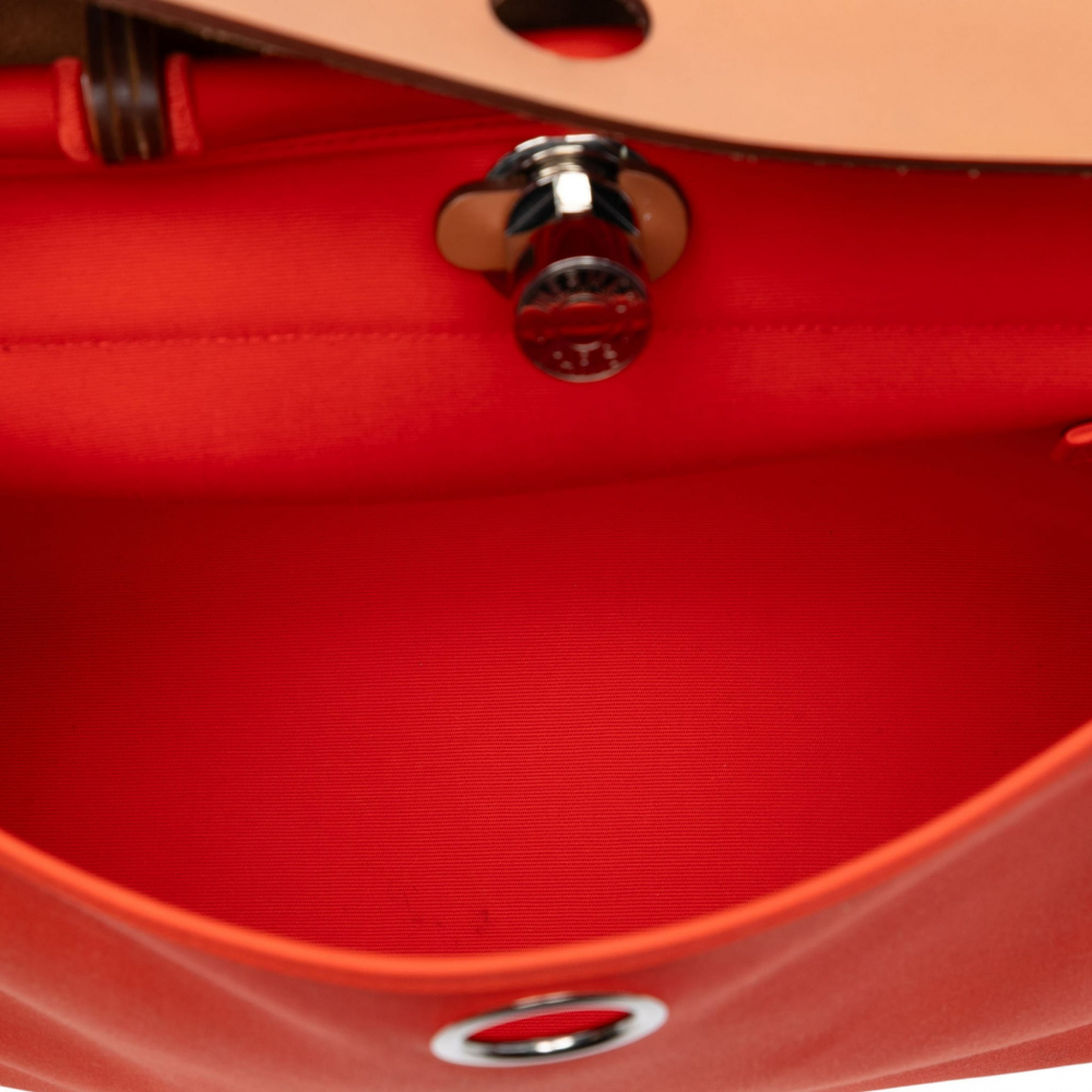 Hermès Herbag PM Canvas 1 pouch Top-Handle Handbag Orange