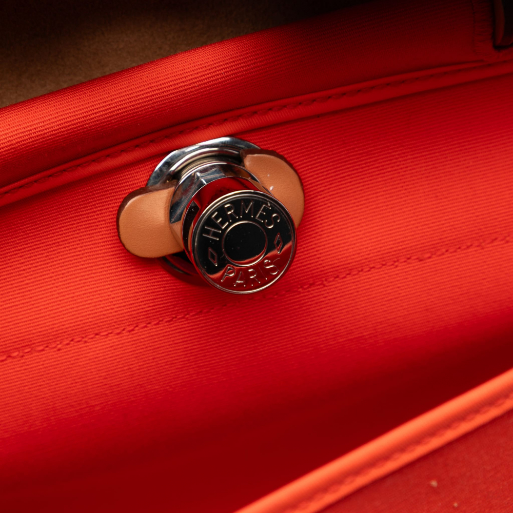 Hermès Herbag PM Canvas 1 pouch Top-Handle Handbag Orange