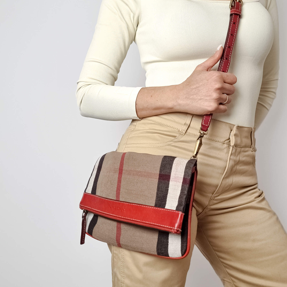 Burberry Satchel Crossbody Canvas Archive Beige Check