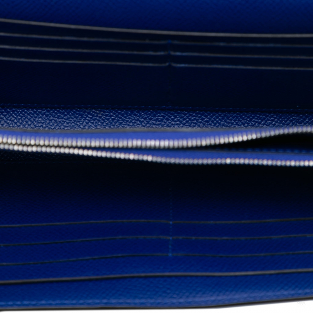 Hermès Kelly Epsom Leather Long Wallet Blue Electric