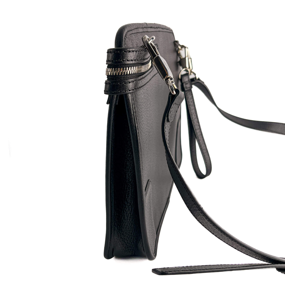 Gucci Interlocking Leather Messenger Crossbody Black