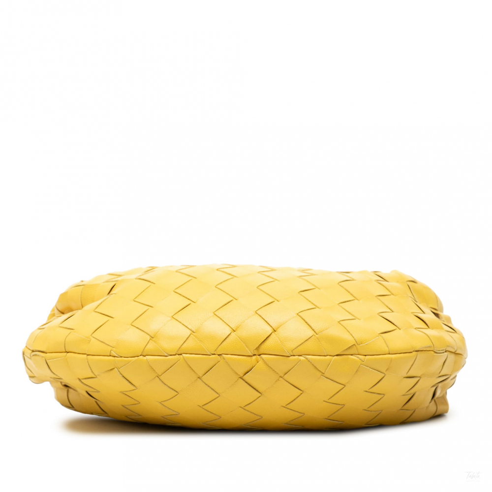 Bottega Veneta Jodie Mini Intrecciato Leather Hobo Handbag Yellow
