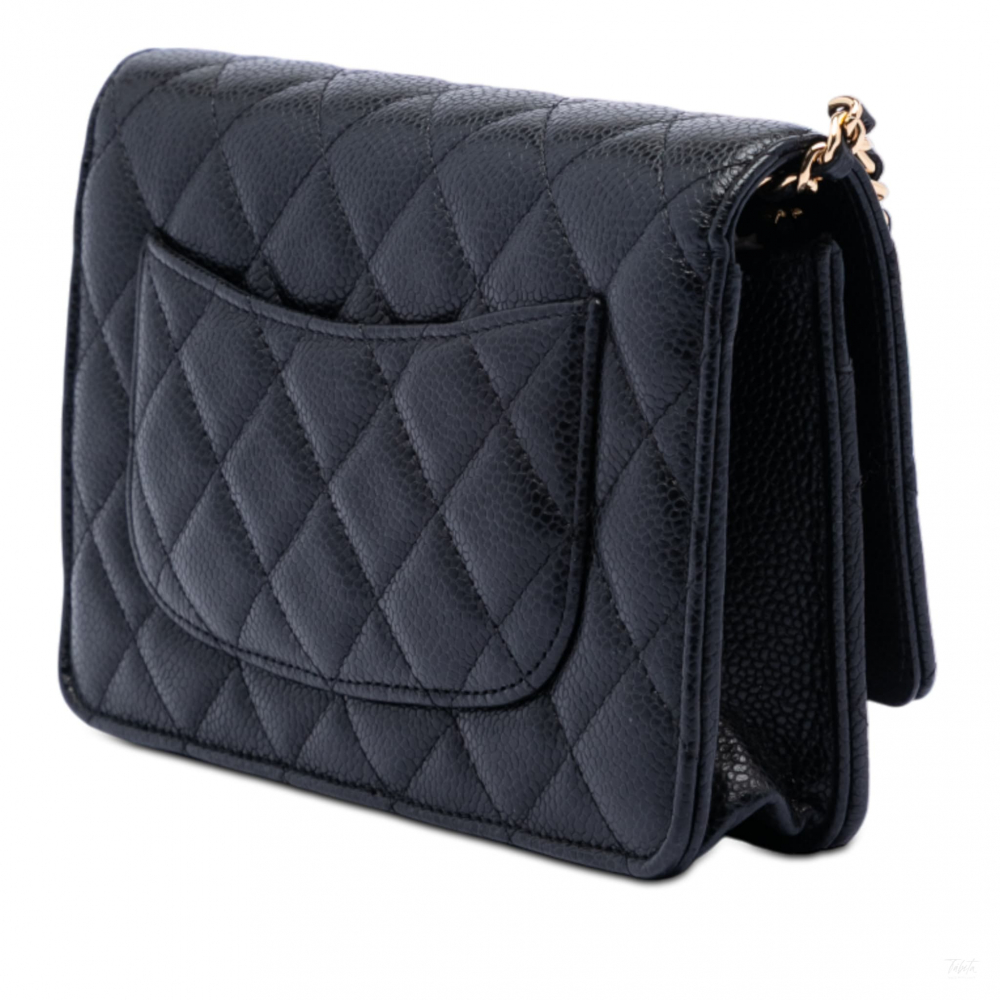 Chanel WOC Caviar Leather Quilted Flap Crossbody Black