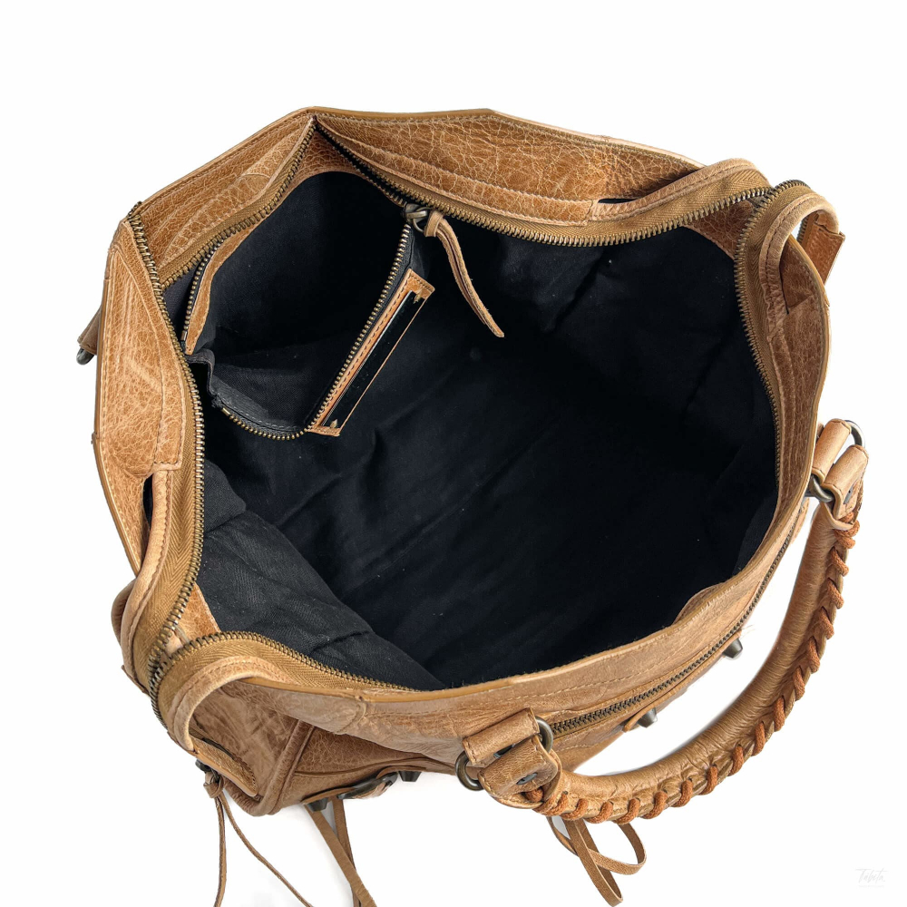 Balenciaga City Leather Shoulder Bag Beige