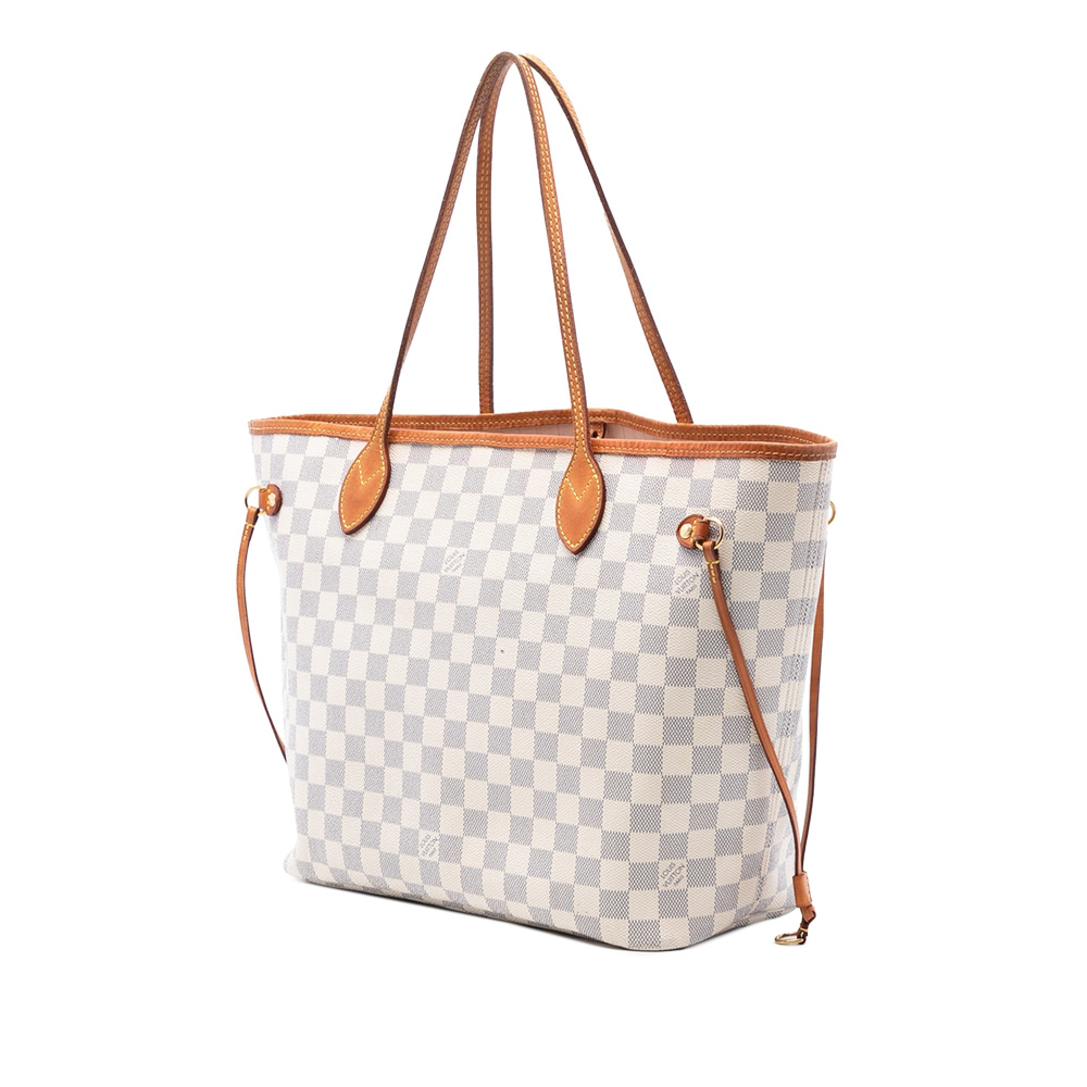 Louis Vuitton Neverfull MM Canvas Neo Shopper Shoulder Bag Damier Azur