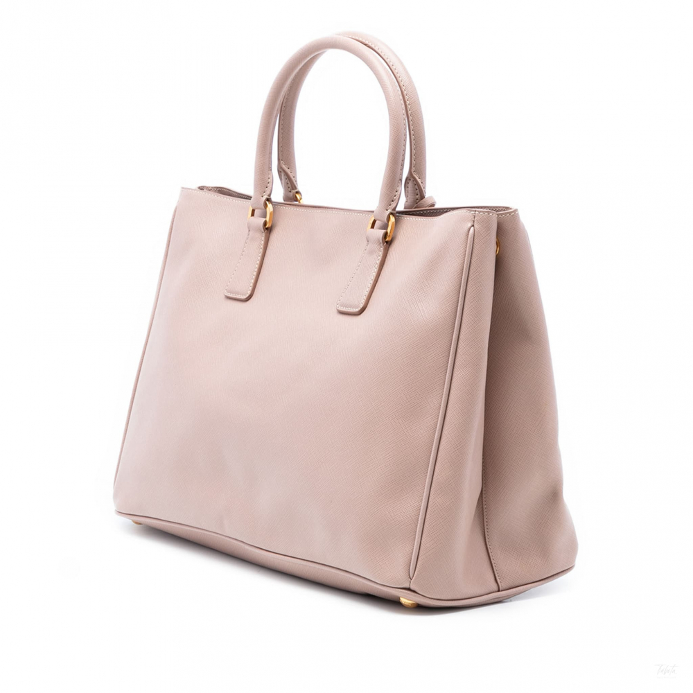 Prada Galleria Large Saffiano Lux Leather Tote Handbag Brown