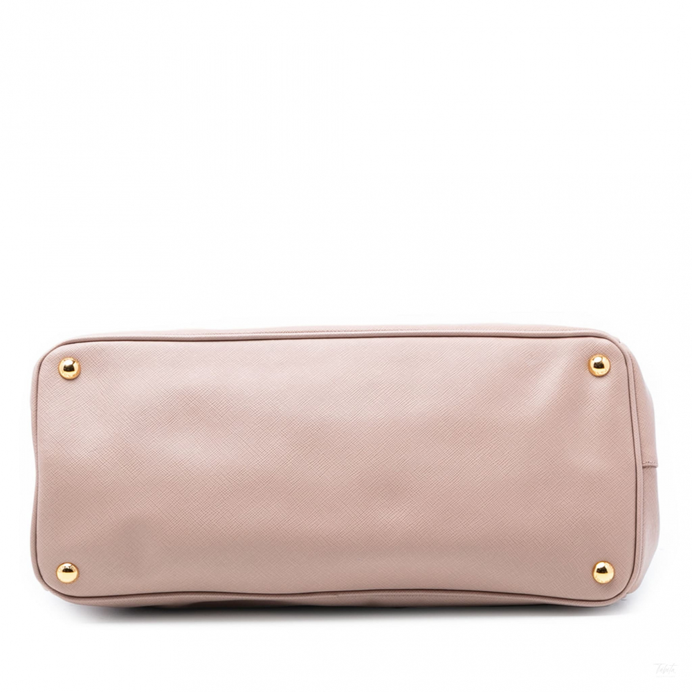 Prada Galleria Large Saffiano Lux Leather Tote Handbag Brown