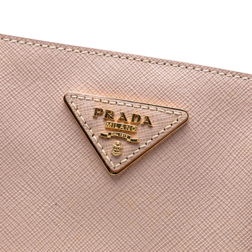 Prada Galleria Large Saffiano Lux Leather Tote Handbag Brown