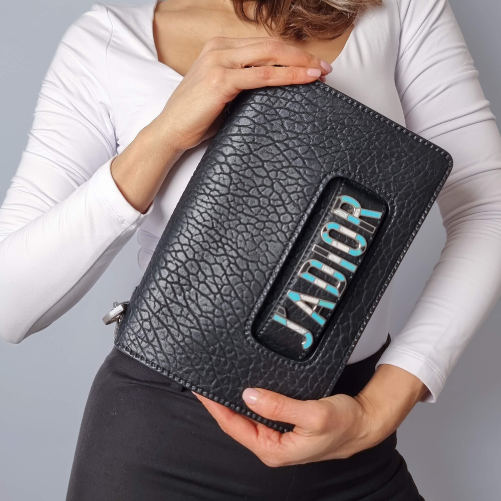 Christian Dior J'Adior Grained Calfskin Leather Flap Crossbody Black