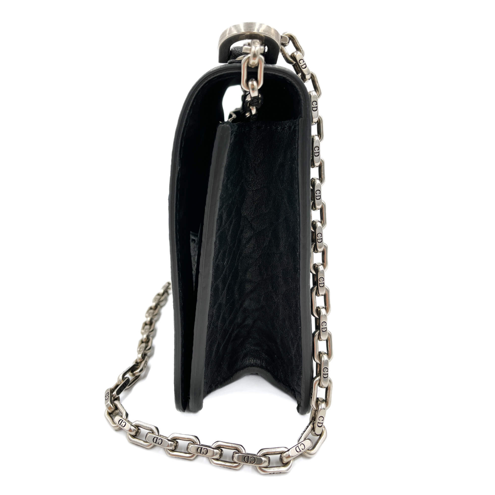 Christian Dior J'Adior Grained Calfskin Leather Flap Crossbody Black