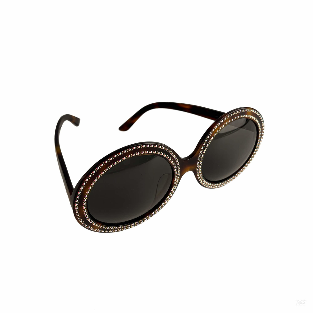 Celine Swarovski Crystal Acetate ORO Sunglasses Brown