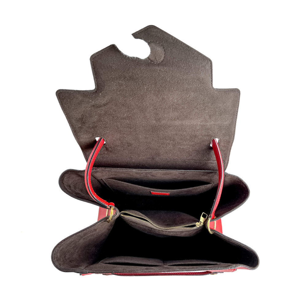 Louis Vuitton Trocadero Empreinte Leather Flap Shoulder Bag Red