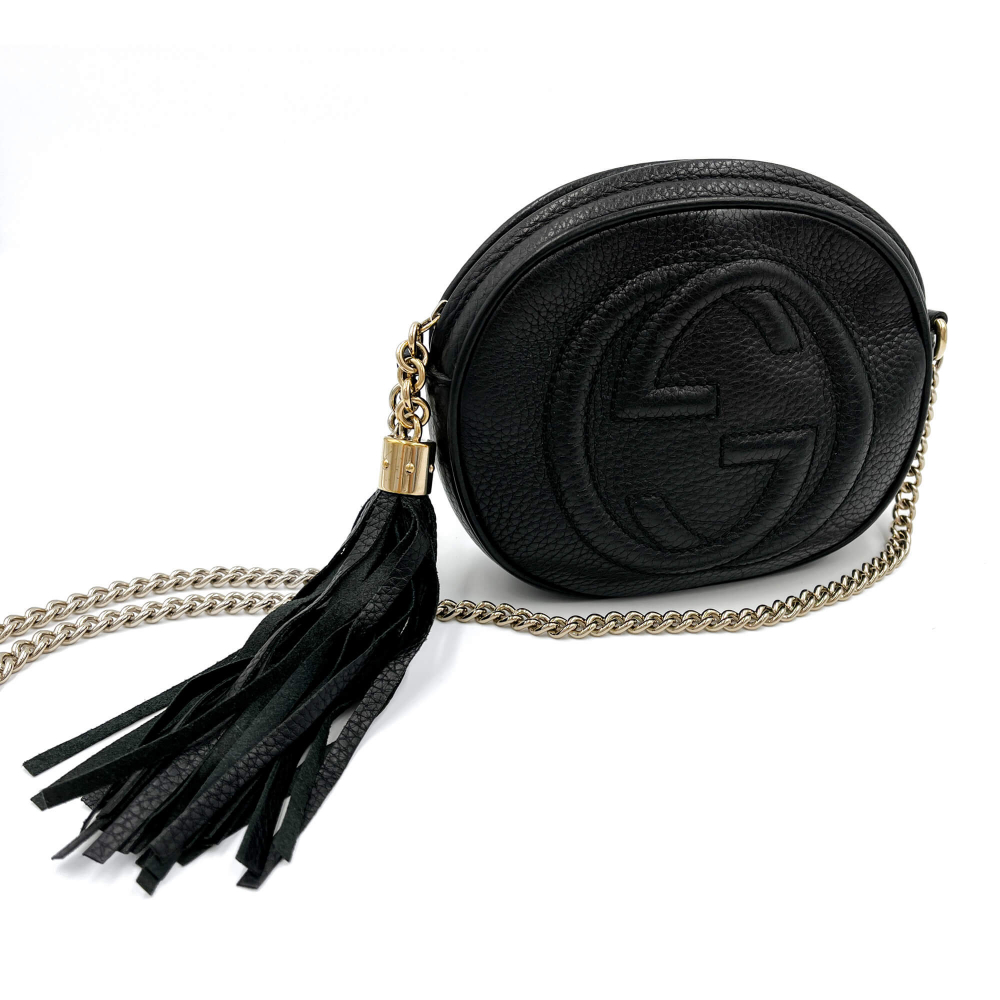 Gucci Disco Soho Leather Camera Crossbody Black