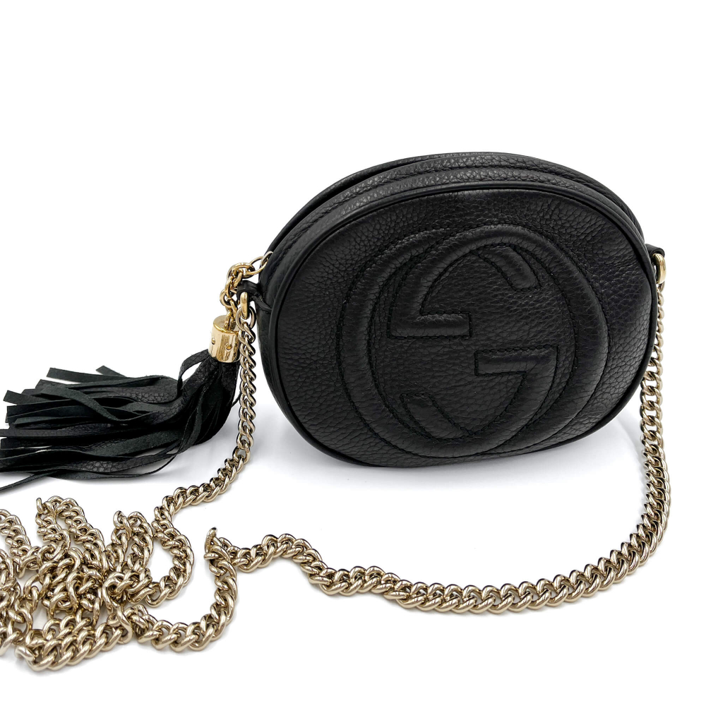 Gucci Disco Soho Leather Camera Crossbody Black