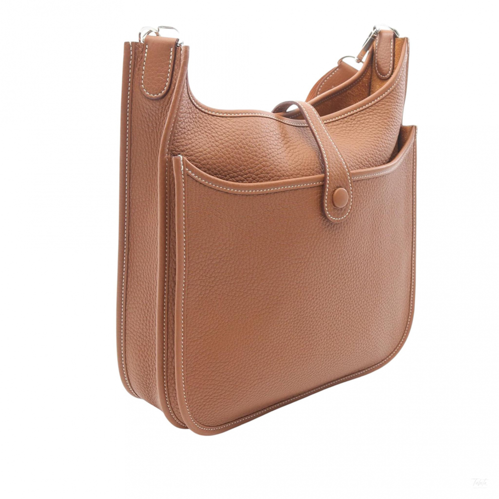 Hermès Evelyne 29 Taurillon Clemence Leather Hobo Crossbody Gold