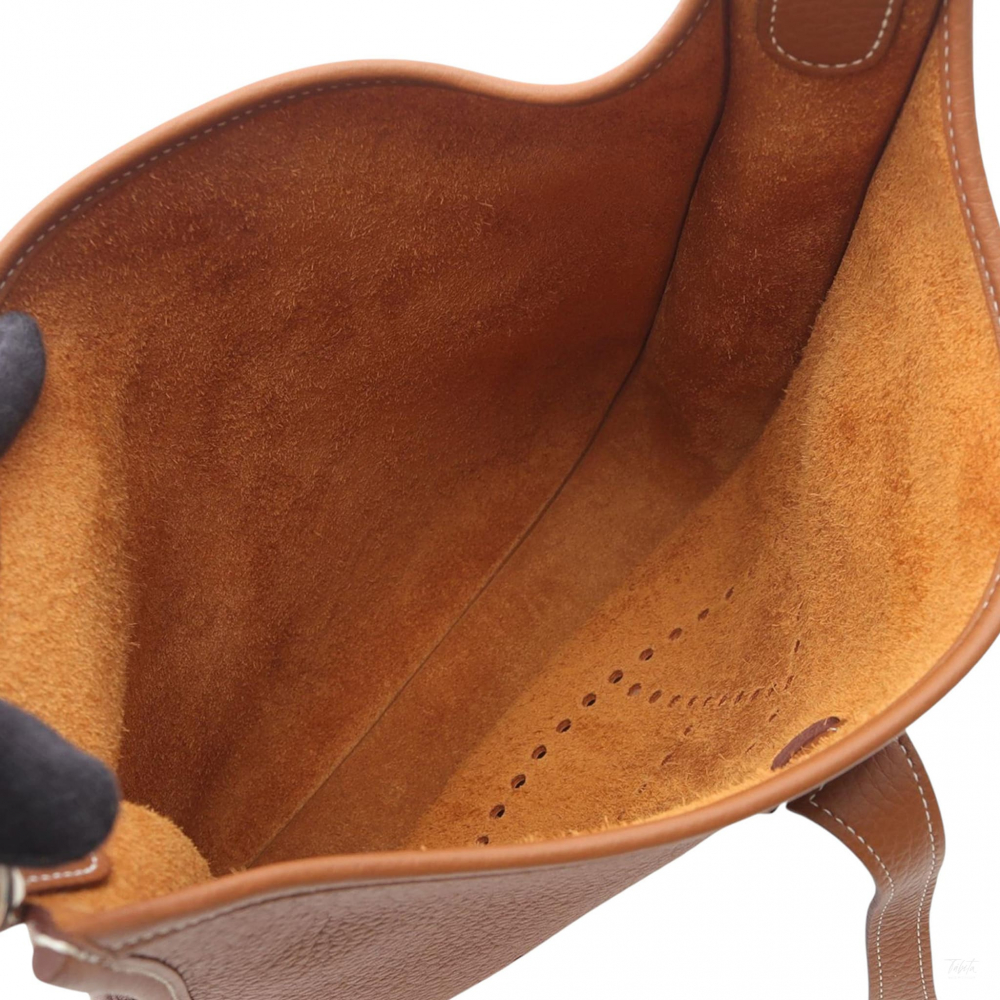 Hermès Evelyne 29 Taurillon Clemence Leather Hobo Crossbody Gold