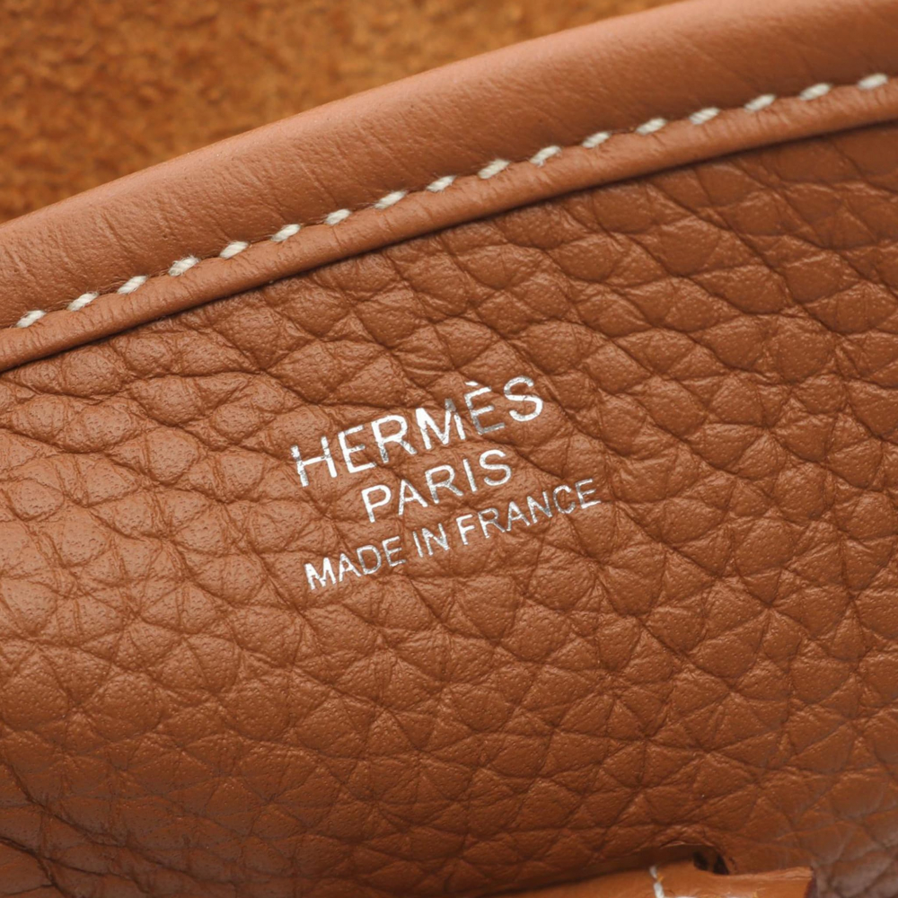 Hermès Evelyne 29 Taurillon Clemence Leather Hobo Crossbody Gold