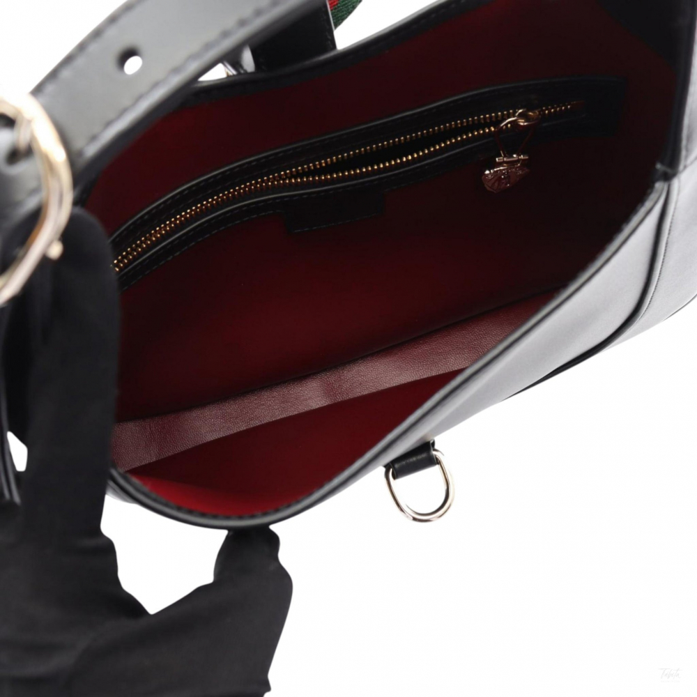 Gucci Jackie 1961 Small Calfskin Hobo Shoulder Bag Black