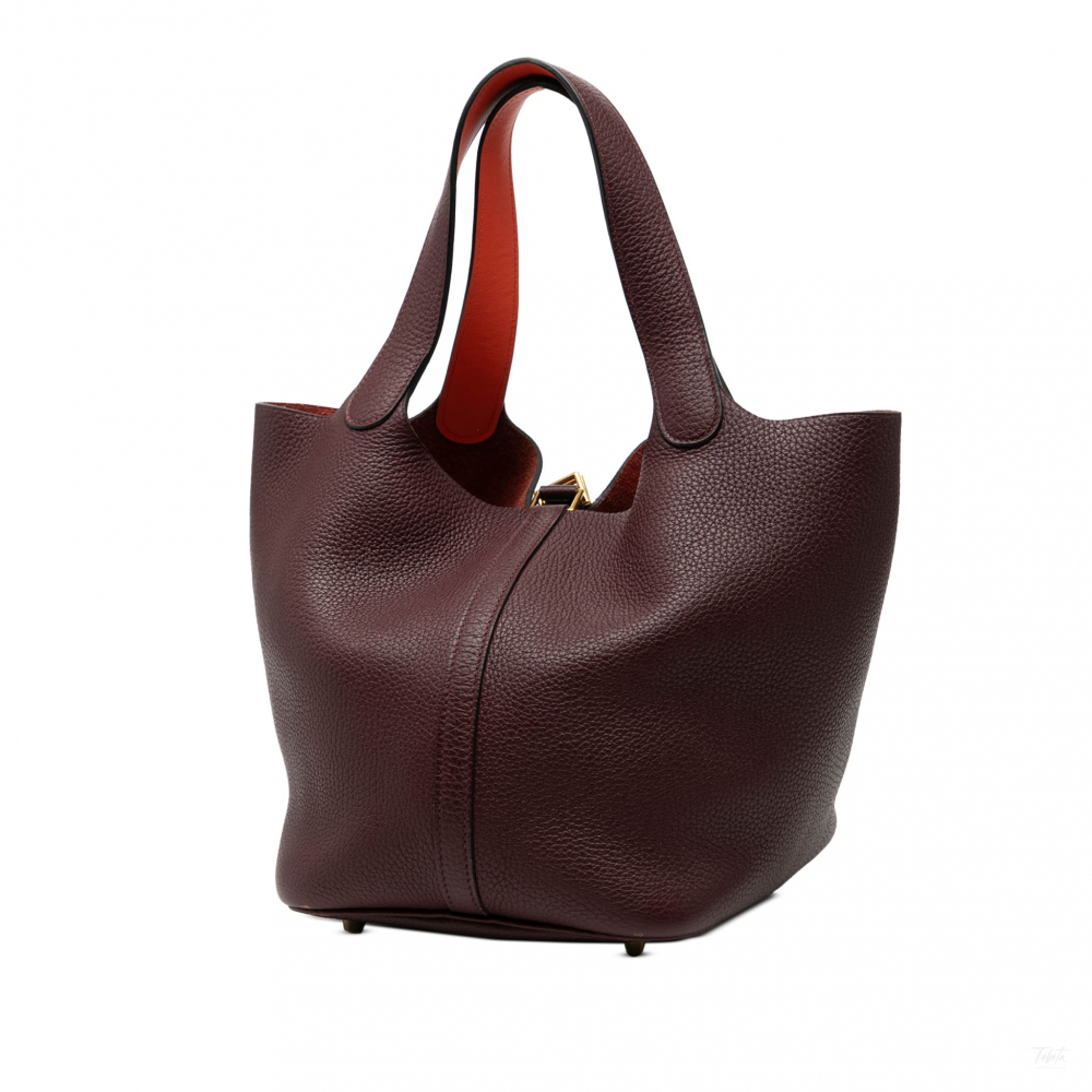 Hermès Picotin 22 Leather Lock Bucket Handbag Prune