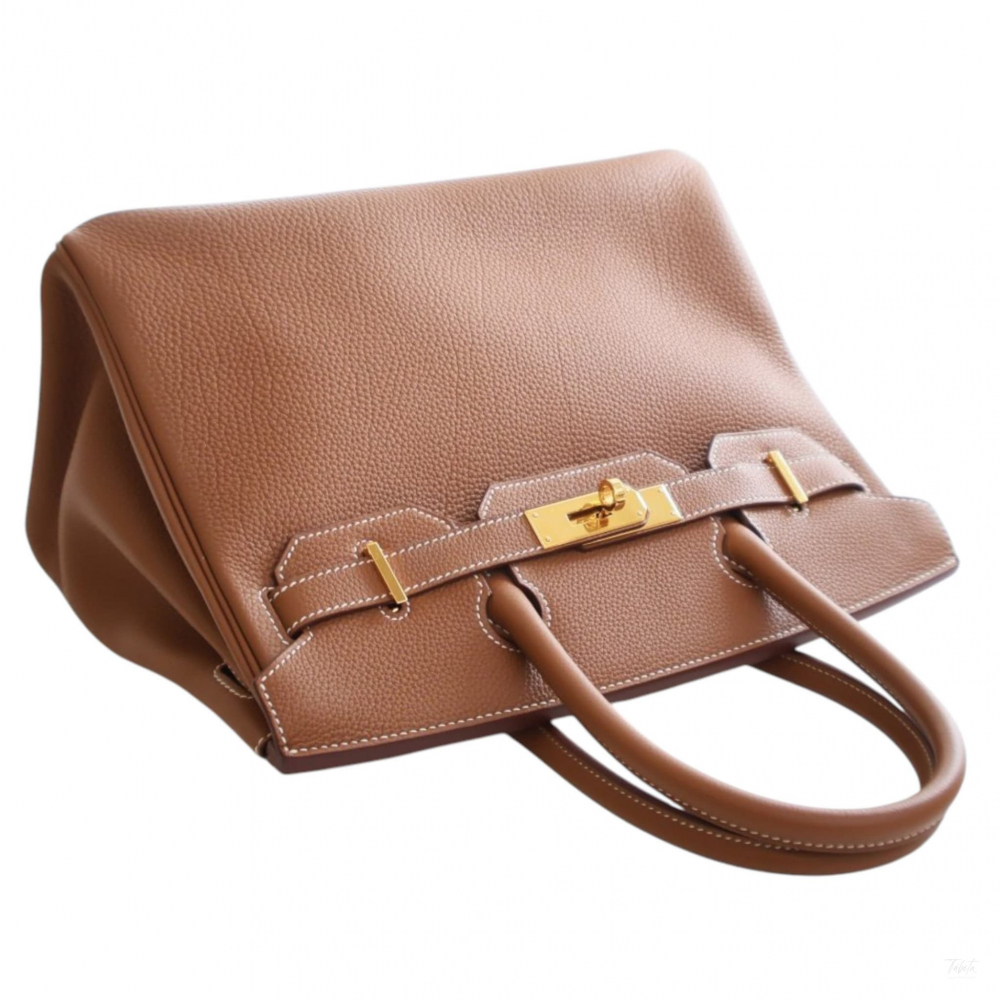 Hermès Birkin 30 Togo Leather Top-Handle Handbag Gold