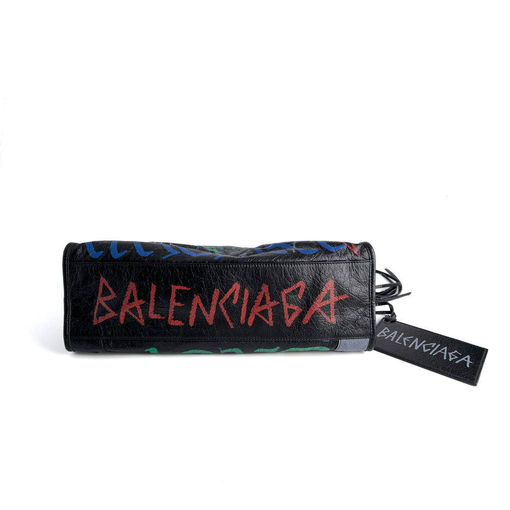 Balenciaga City Leather Shoulder Bag Black