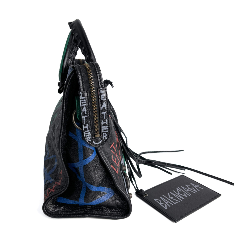 Balenciaga City Leather Shoulder Bag Black