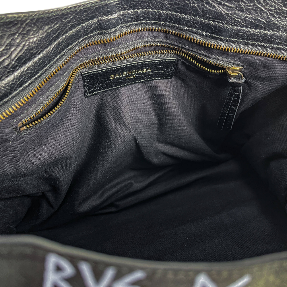 Balenciaga City Leather Shoulder Bag Black