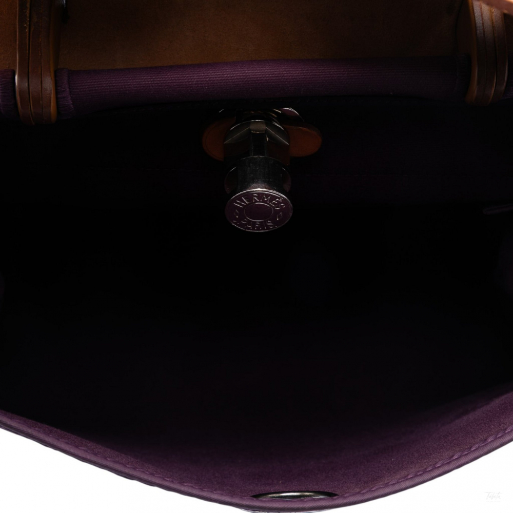 Hermès Herbag PM Canvas 1 Pouch Top-Handle Handbag Purple